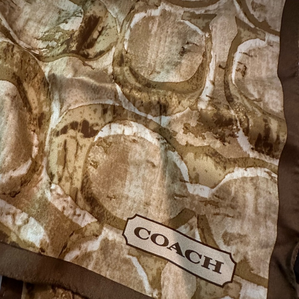 NWT Coach khaki oblong scarf - Picture 2 of 4